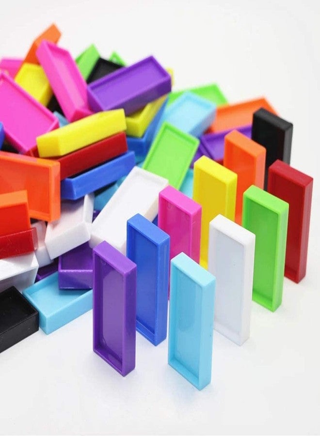 PULSBERY مجموعة مكعبات بناء بلاستيكية كبيرة الحجم من PULSBERY، مجموعة مكعبات متشابكة للأطفال من عمر سنتين إلى 9 سنوات، بنين وبنات (متعددة الألوان، لعبة مكعبات دومينو بلاستيكية) - Image 1